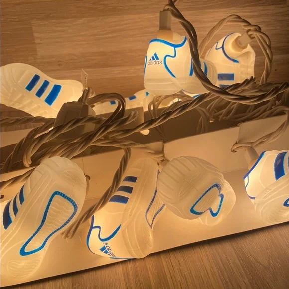 Adidas White and Blue Shoe String Lights royal blue eggshell vintage - Picture 3 of 10